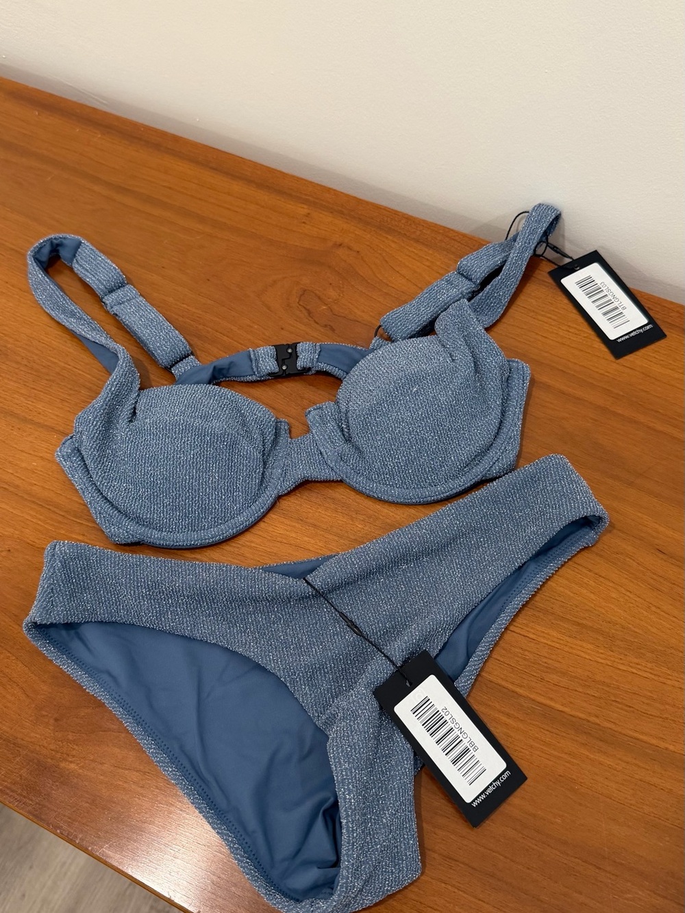Vetchy Laguna Silver Bikini Set - S TOP, XS BOTTOM.